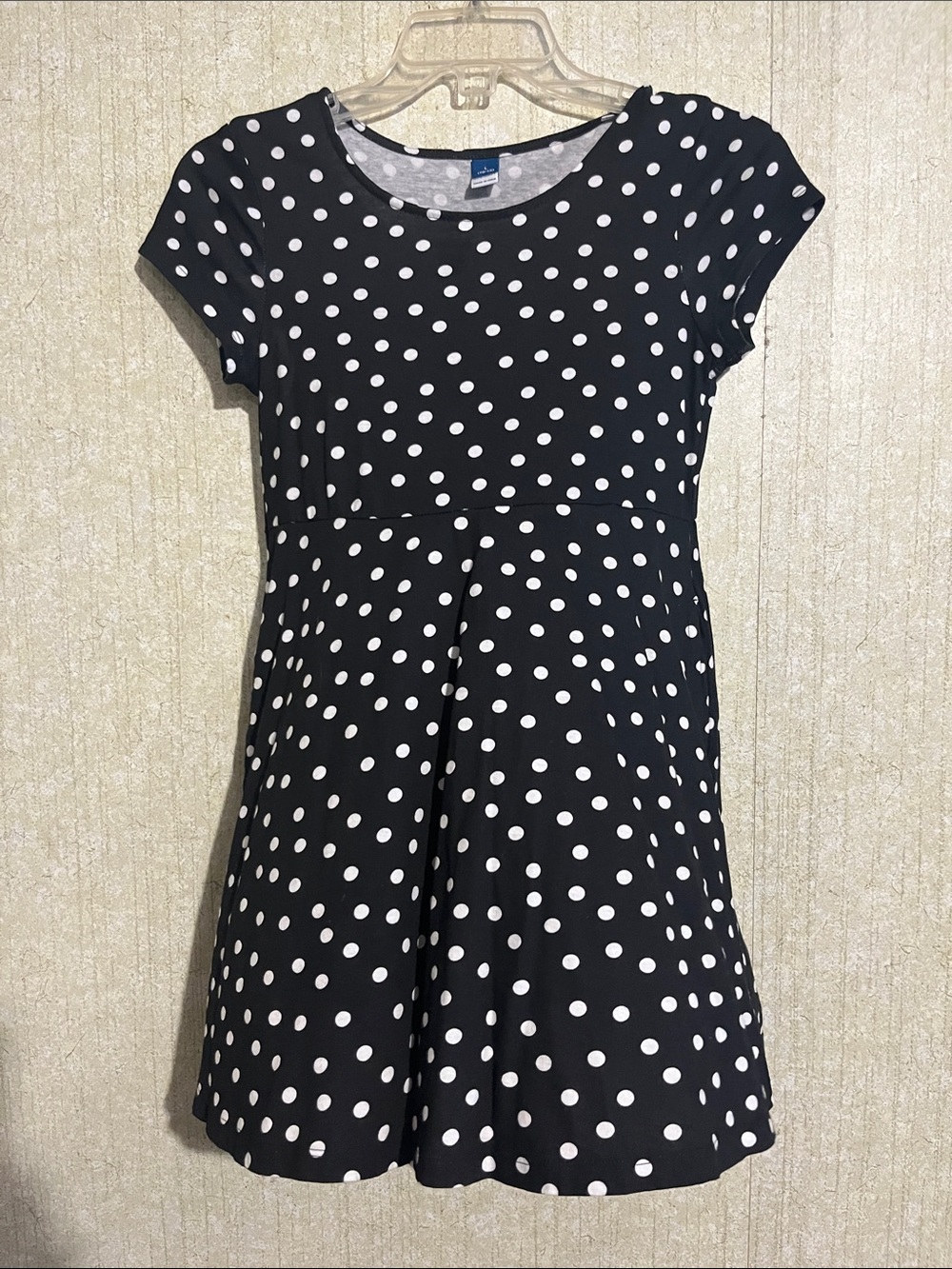 Old Navy Black and White Polka Dot Short Sleeve Dress